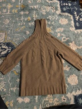 GAP Taupe Cable-Knit Turtleneck Sweater